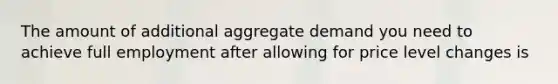 The amount of additional aggregate demand you need to achieve full employment after allowing for price level changes is