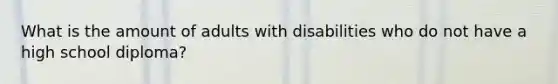 What is the amount of adults with disabilities who do not have a high school diploma?