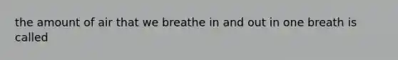 the amount of air that we breathe in and out in one breath is called