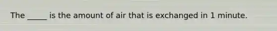 The _____ is the amount of air that is exchanged in 1 minute.