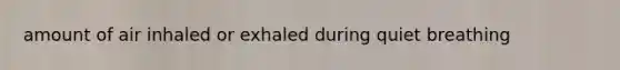 amount of air inhaled or exhaled during quiet breathing