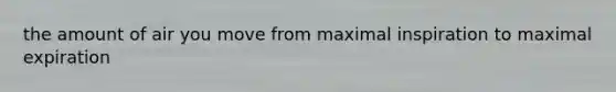 the amount of air you move from maximal inspiration to maximal expiration