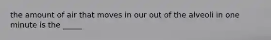 the amount of air that moves in our out of the alveoli in one minute is the _____
