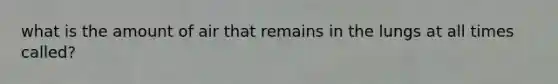 what is the amount of air that remains in the lungs at all times called?