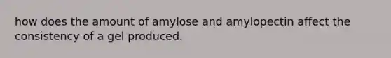 how does the amount of amylose and amylopectin affect the consistency of a gel produced.