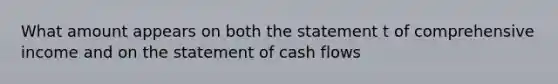 What amount appears on both the statement t of comprehensive income and on the statement of cash flows