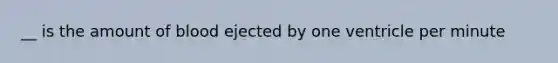 __ is the amount of blood ejected by one ventricle per minute