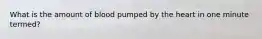 What is the amount of blood pumped by the heart in one minute termed?