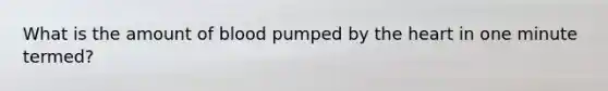 What is the amount of blood pumped by <a href='https://www.questionai.com/knowledge/kya8ocqc6o-the-heart' class='anchor-knowledge'>the heart</a> in one minute termed?