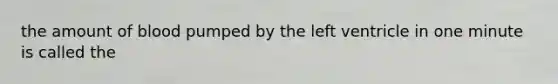 the amount of blood pumped by the left ventricle in one minute is called the