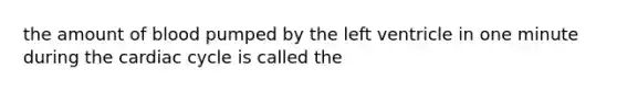 the amount of blood pumped by the left ventricle in one minute during the cardiac cycle is called the