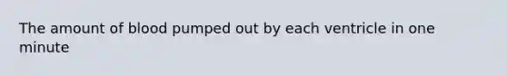 The amount of blood pumped out by each ventricle in one minute