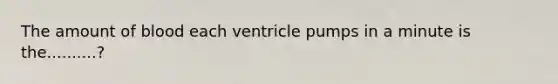 The amount of blood each ventricle pumps in a minute is the..........?