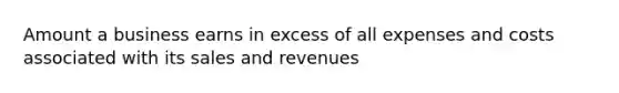 Amount a business earns in excess of all expenses and costs associated with its sales and revenues