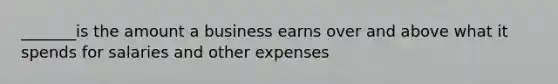 _______is the amount a business earns over and above what it spends for salaries and other expenses