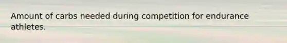 Amount of carbs needed during competition for endurance athletes.