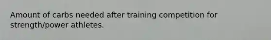 Amount of carbs needed after training competition for strength/power athletes.