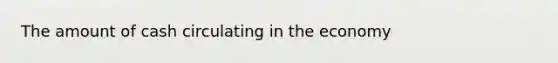 The amount of cash circulating in the economy