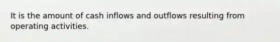 It is the amount of cash inflows and outflows resulting from operating activities.