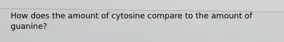 How does the amount of cytosine compare to the amount of guanine?