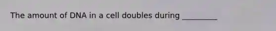 The amount of DNA in a cell doubles during _________