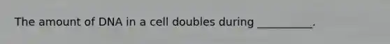 The amount of DNA in a cell doubles during __________.