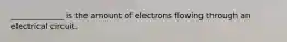 _____________ is the amount of electrons flowing through an electrical circuit.