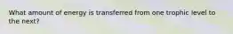 What amount of energy is transferred from one trophic level to the next?