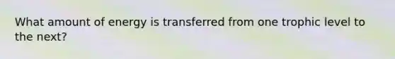 What amount of energy is transferred from one trophic level to the next?