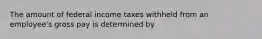 The amount of federal income taxes withheld from an employee's gross pay is determined by