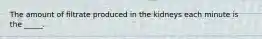 The amount of filtrate produced in the kidneys each minute is the _____.