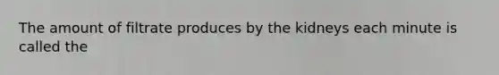 The amount of filtrate produces by the kidneys each minute is called the