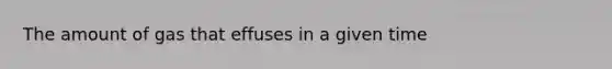 The amount of gas that effuses in a given time