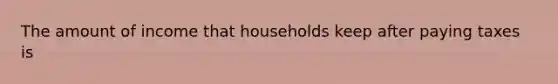 The amount of income that households keep after paying taxes is