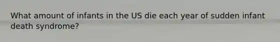 What amount of infants in the US die each year of sudden infant death syndrome?