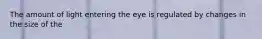 The amount of light entering the eye is regulated by changes in the size of the