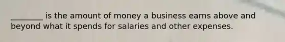 ________ is the amount of money a business earns above and beyond what it spends for salaries and other expenses.