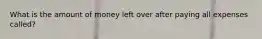 What is the amount of money left over after paying all expenses called?
