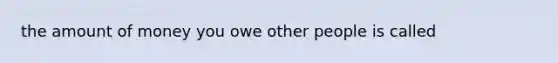 the amount of money you owe other people is called