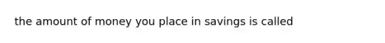 the amount of money you place in savings is called