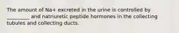 The amount of Na+ excreted in the urine is controlled by _________ and natriuretic peptide hormones in the collecting tubules and collecting ducts.