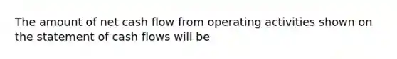 The amount of net cash flow from operating activities shown on the statement of cash flows will be