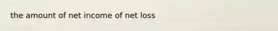 the amount of net income of net loss