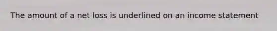 The amount of a net loss is underlined on an income statement