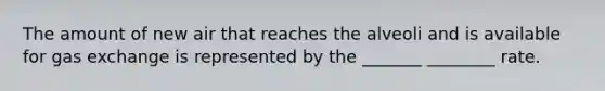 The amount of new air that reaches the alveoli and is available for <a href='https://www.questionai.com/knowledge/kU8LNOksTA-gas-exchange' class='anchor-knowledge'>gas exchange</a> is represented by the _______ ________ rate.