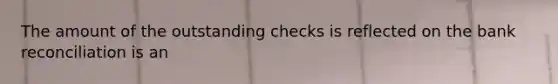 The amount of the outstanding checks is reflected on the bank reconciliation is an