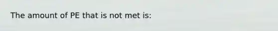 The amount of PE that is not met is: