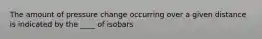 The amount of pressure change occurring over a given distance is indicated by the ____ of isobars