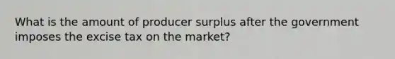 What is the amount of producer surplus after the government imposes the excise tax on the market?