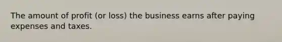 The amount of profit (or loss) the business earns after paying expenses and taxes.